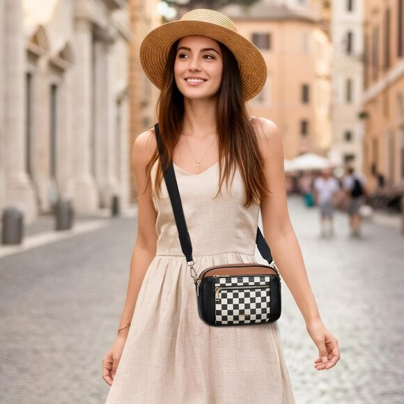 Telena Women Dark Beige Vegan Leather Shoulder Handbags With Adjustable Strap - Picture 2 of 7